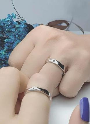 Парные кольца "солнце и луна" набор колечек солнце и месяц, комплект колец парных,...