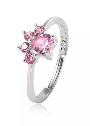 Кольцо "лапка", колечко с лапкой, кольца, розовое золото, серебро, украшение, подарок4 фото