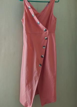 Женское платье сарафан на пуговицах asos на запах6 фото