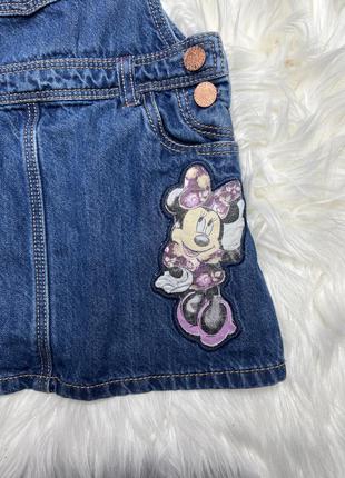 Джинсовий сарафан minnie mouse/джинсовый сарафан минни маус/джинсовое плаття3 фото