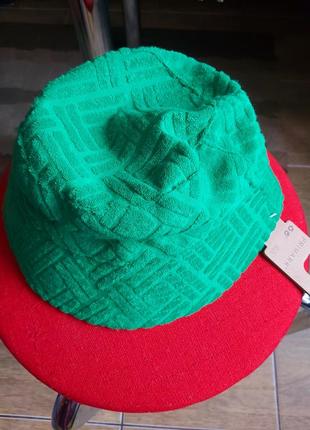 Панамка шляпа шапка яскравого зеленого кольору5 фото