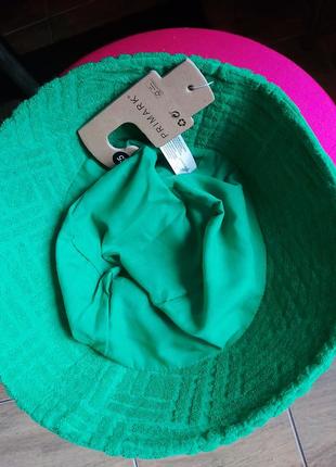 Панамка шляпа шапка яскравого зеленого кольору4 фото