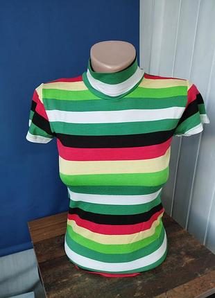 Гольф американка смугастий гольфік водолазка з коротким рукавом туреччина3 фото
