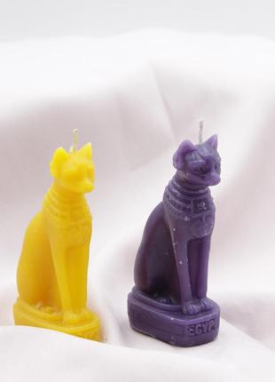 Свічка-статуя єгипетська кішка, красива свічка на подарунок, інтер'єрна свічка ручної роботи