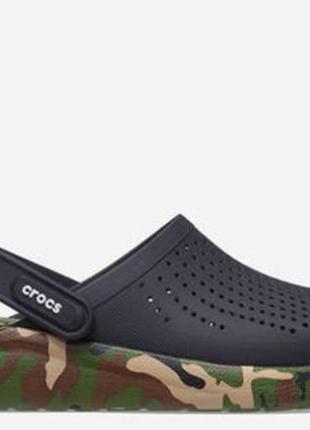 Мужские сабо клоги кроксы crocs literide printed camo clog4 фото