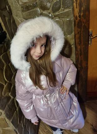 Шикарне зимове пальто-пуховик5 фото