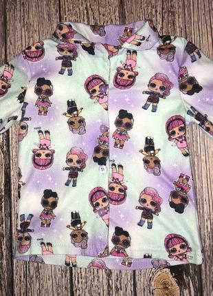 Флисовая пижама lol для девочки 4-5 лет, 104-110 см3 фото