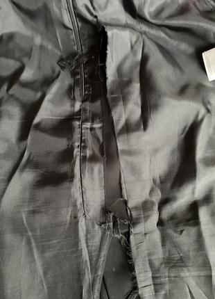 Черная  юбка карандаш с воланом спереди8 фото