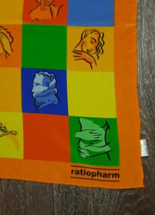 Ratiopharm 100% шовк стильний платок хустка  обшитий вручну2 фото