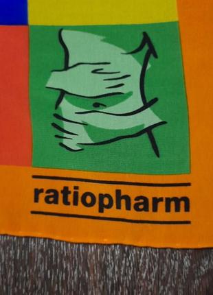Ratiopharm 100% шовк стильний платок хустка  обшитий вручну4 фото
