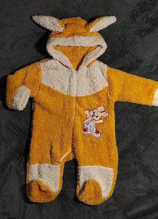 Плюшевй человечек пижама зайчик 3-6 месяцев