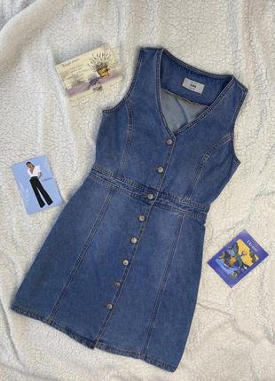 New look джинсовий сарафан сукня плаття комбенізон на ґудзиках2 фото