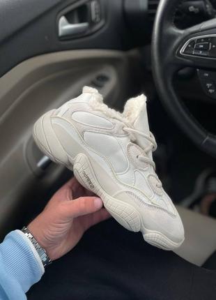 Кросівки адідас ізі буст 500 зимні з хутром adidas yeezy 500 white winter, кроссовки зимние адидас изи 500