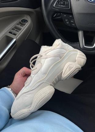 Кросівки адідас ізі буст 500 зимні з хутром adidas yeezy 500 white winter, кроссовки зимние адидас изи 5003 фото