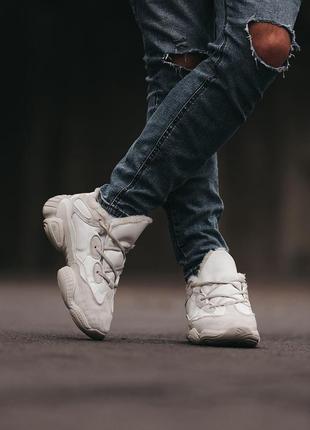 Кросівки адідас ізі буст 500 зимні з хутром adidas yeezy 500 white winter, кроссовки зимние адидас изи 50010 фото