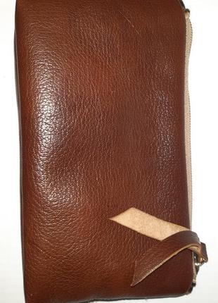 Косметичка натуральная кожа и мех пони леопард клатч кошелёк