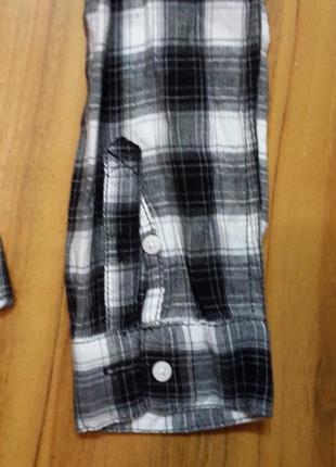 Трендова рубашка в клітинку divided by h&m чорно-сіра -біла6 фото