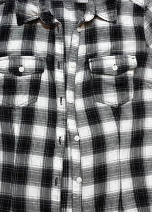 Трендова рубашка в клітинку divided by h&m чорно-сіра -біла7 фото