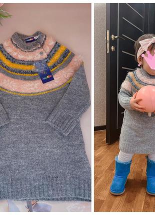 Тепла сукня туніка тёплое платье 🎀 2-3 р