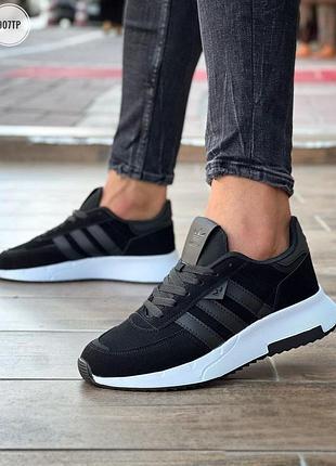 Adidas black white, чоловічі кросівки адідас, кроссовки мужские адидас демисезонные