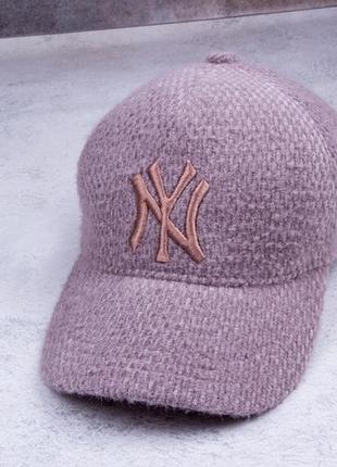 Бейсболка жіноча, тепла, пухнаста бейсболка, жіноча шапка