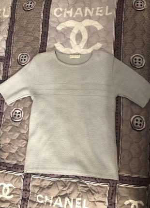 S серый шерстяной меринос свитер с коротким рукавом s размер3 фото