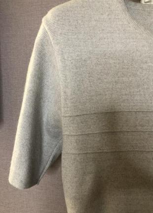 S серый шерстяной меринос свитер с коротким рукавом s размер2 фото