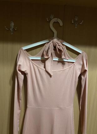Женское нежно-розовое платье lost ink5 фото