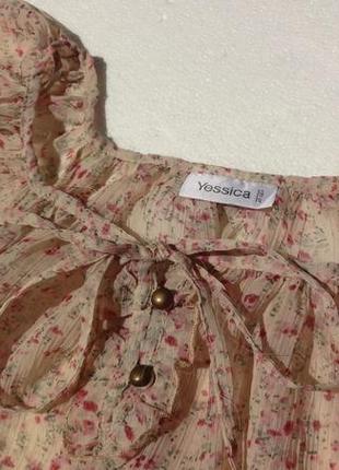 C&a.yessica. шифоновая блузка с мелкими цветочками1 фото