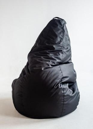 Кресло мешок черное оксфорд большое, пуфик мешок кресло черный,кресло груша черная, бескаркасное кресло черное5 фото