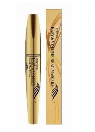 Термотушь для невероятного объема ресниц deoproce easy & volume real mascara, 8 мл.1 фото