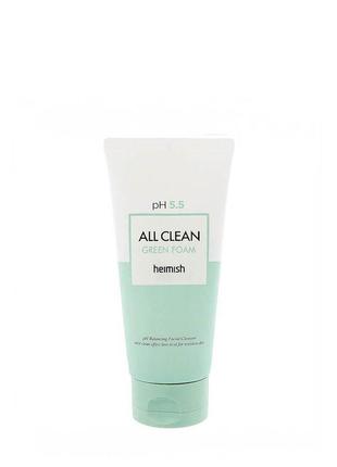 Пенка для умывания ph 5.5 30 мл heimish all clean green foam