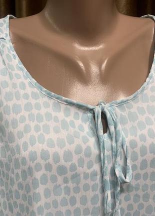 Нежная воздушная блузка bonmarche бело-голубой горошек размер 24/ 5xl- 6xl2 фото
