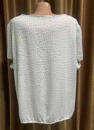 Нежная воздушная блузка bonmarche бело-голубой горошек размер 24/ 5xl- 6xl5 фото
