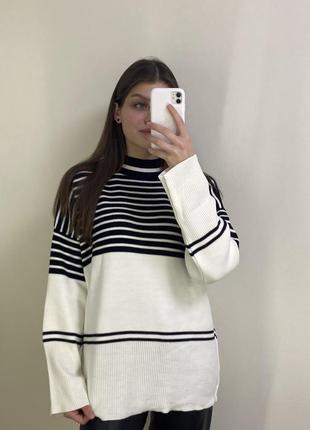 Оверсайз светр в смужку (смугастий светр в полоску)