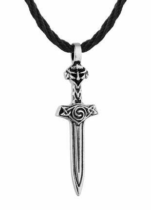 Кулон на шию оберіг у скандинавському стилі вікінг кельти меч кинжал1 фото