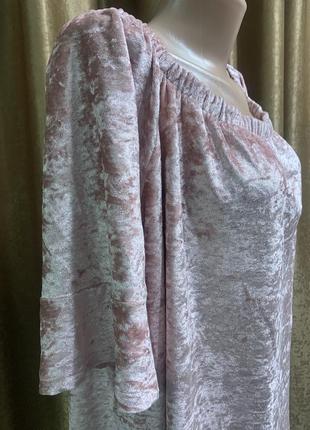 Пудрово-розовая велюровая кофта размер 26/ 5xl 6xl3 фото