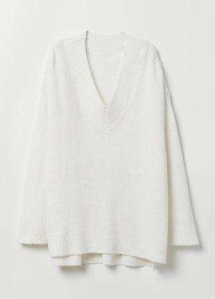 Пуловер шерстяний свитер молочного цвета h&m шерсть альпака9 фото