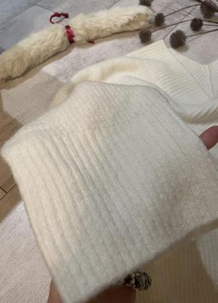 Пуловер шерстяний свитер молочного цвета h&m шерсть альпака7 фото
