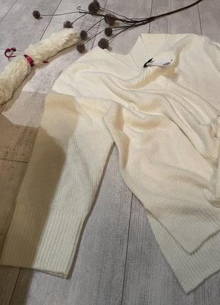 Пуловер шерстяний свитер молочного цвета h&m шерсть альпака6 фото