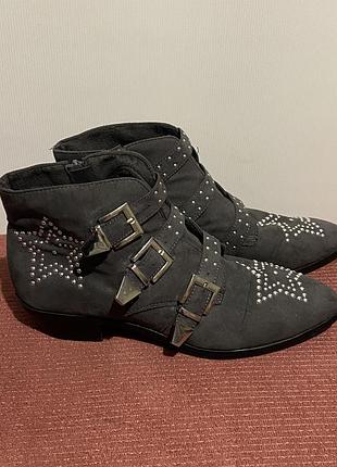 Замшевые ботильоны, высокие ботинки