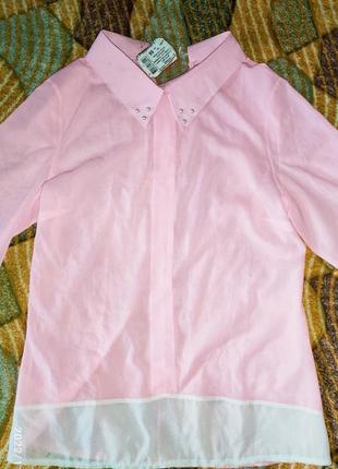 Нежно-розовая блузка elegance2 фото