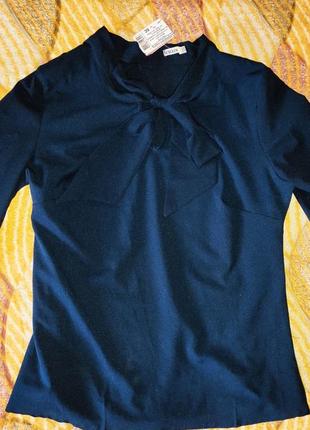Тёмно синяя блузка elegance exclusive1 фото