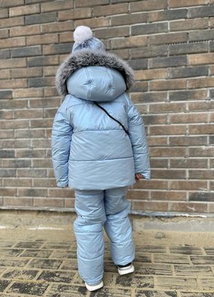 Зимовий костюм для дівчаток ніжно блакитний колір до -30 морозу3 фото