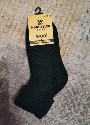 Теплые носки с отворотом из шерсти ягненка kardesler шерстяные носки1 фото