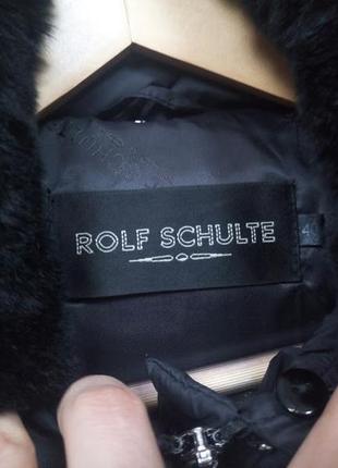 Куртка черная короткая с поясом пуховик зимняя натуральный мех rolf schulte5 фото