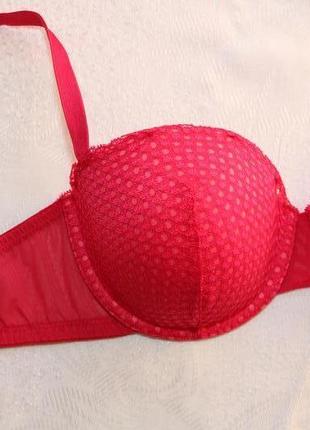 85в-38в стильный бюстгальтер балконет жизнерадостного розового цвета