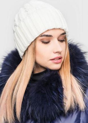 Нова білосніжна подвійна тепла шапка
