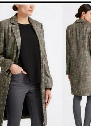 Трендове пальто, утеплене, елегантне з золотистим волокном, яке плавно міксується з тканиною розмір 14