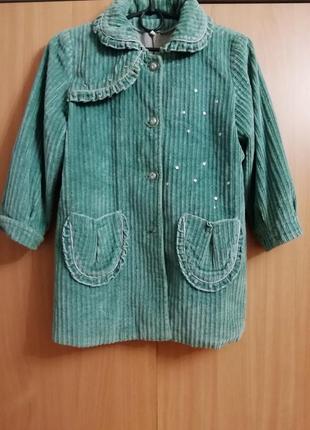 Вельветовое пальтишко на рост 110 см.